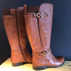 Naturalizer wide calf riding boots brown sz 8.5